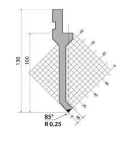 Пуансон системы PROMECAM P.130.85.R025 NARGESA Гибочные станки